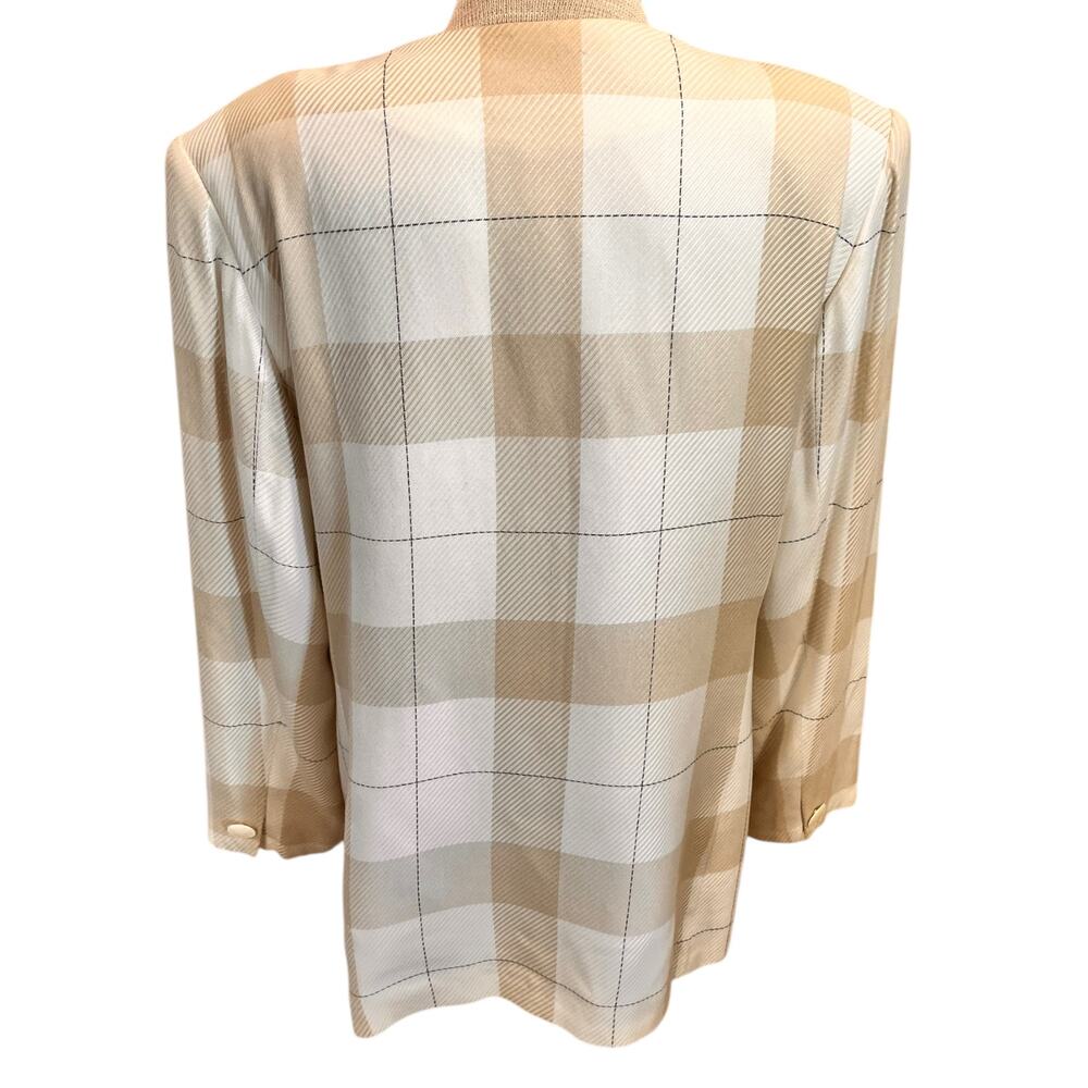Vintage Womens Holiday Party Blazer Size 18/XL Worthington Beige Oversized - Picture 3 of 6